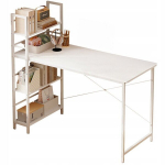 Valge arvutilaud riiuliga 120 cm