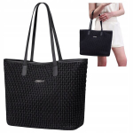Must elegantne naiste shopper-kott, mahutavusega 15,6 l, &otilde;lal kantav, moodne igap&auml;evaseks kasutamiseks ja t&ouml;&ouml;ks. CHANTRIA CB801 Black.