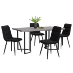 S&ouml;&ouml;gitoakomplekt: laud 140&times;80 cm ja 4 tooli, MDF hall lauaplaat, mustad metalljalad, 5 tk