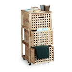 Riiul 3 sektsiooniga ratastel 91.5x40.4x40.4cm., helepruun