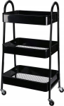 Storage Solutions Mobiilne Metallriiul 3 Tasandit Must 44x31,5x78,5 cm