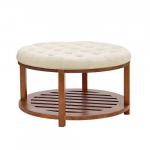 Ottoman kohvilaud, 81x81x47.6 cm, linane, panipaik, puit