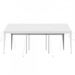 Autovarjualune, 305x609x287 cm, Valge, Tsinkitud teras