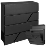 Lukustatav postkast ajalehe toruga, 10x37x36 cm, must
