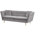 Beliani Modern Grey Velvet Corner Sofa
