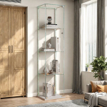 Vitriinkapp, LED-valgustusega, &uuml;he uksega, 163 x 40 x 35 cm, valge