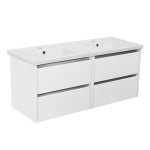 Kamē City 120-2 vannitoa valamukapp topelt valamuga Lima Blanc, 121 cm, l&auml;ikiv valge