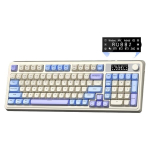AULA S99 Pro klaviatuur, juhtmeta klaviatuur meediajuhtimise ja RGB-valgustusega, 3 &uuml;hendusrežiimi: BT/2,4G/USB-C &ndash; valge ja lilla