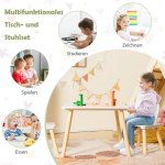Laste laud koos toolidega, valge/heledat pruunit v&auml;rvi