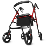 Neljarattaline k&otilde;ndimisabi sarnane k&auml;ru istme ja kotiga (punast v&auml;rvi) &ndash; stabiilne lahendus igap&auml;evaseks liikumiseks