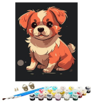 Numbrite j&auml;rgi maalimine &ndash; pilt, v&auml;rvid, pintslid, komplekt - The Dog, 40&times;50 cm