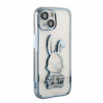 iLike iPhone 15 silikoonist &uuml;mbris tr&uuml;kiga Desire Rabbit Sinine