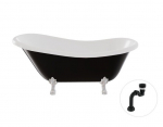 Vann Besco Otylia B&W 160, Must/Valge+Kroom, koos klikk-klakk sifooniga must
