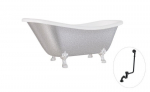 Vann Besco Otylia Glam 160, Silver+Chrome, sifooniga ja &uuml;levooluga Klik-klak Must