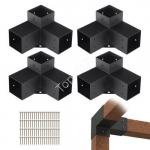 4 nurgaknede komplekt 4 x 4 tolli, tugi "L", puidust liide