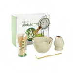 Matcha komplekt, anum, bambusest vispel, hoidik, s&otilde;el, j&otilde;ulukingitusteks