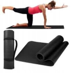 Spordimatt jooga ja fitnessi jaoks, 1 cm paksune, XL, must, Sporto kilimėlis jogai ir fitnesui 1 cm storio, XL, juodas