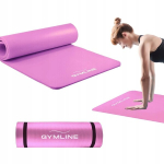 Spordimatt joogaks ja treeninguks NBR 1,5 cm paksune 180 x 60 cm, roosa, Sporto kilimėlis jogai ir mank&scaron;tai NBR 1,5 cm storio 180 x 60 cm, rožinis