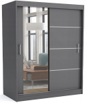 Windsor 160 Tomy kaasaegne liuguksega riidekapp peegliga, hall &ndash; 160x200x60 cm