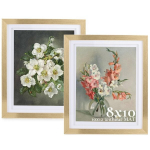 Kahekihiline puidust pildiraam Inweder kuldne 20x25 cm