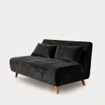 Diivan SOLACE 2-kohaline magamisfunktsiooniga, corduroy must 140x91x84 cm