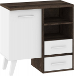 Nordis NOR-03 kummut &ndash; klassikaline tamme ja valge tooniga panipaik 1 ukse ja 4 sahtliga