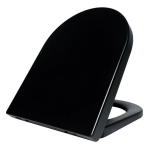 Premium 52 cm VESTA Soft Close aeglaselt langev WC-pott, mattmust