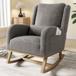 Kiiktool, puidust jalad, pehme kaisukaru, hall