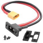 Yunique Green-Clean-Power, XT90E-M isane XT90 isane kaabel, 0.3 m, 10AWG, kullatud kontaktidega, bulkhead kinnitusega ja tolmukaitsega, RC Lipo akudele ja mudelitele