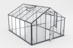 Kasvuhoone Gampre Sanus Glass XL-10 10,44 m&sup2; Karastatud klaas Antratsiit