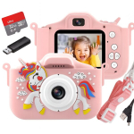 Digikaamera Laste digikaamera kahe kaamera ja selfie-funktsiooniga, 32 GB, Vaiki&scaron;kas skaitmeninis fotoaparatas su dviguba kamera ir asmenukių funkcija, 32 GB