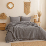 Voodikate musliinist antratsiidi v&auml;rvi 200x220 puuvillane, kahepoolne