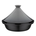 Solid cast iron tagine - GSW - 30 x 22 cm - Ceramic lid - Induction - Grey