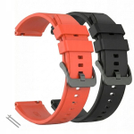 &bdquo;BestAccessories" 2 x silikoonrihm kellale 22 mm, must, punane