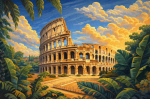 Maal numbrite j&auml;rgi 40&times;50 cm "Rooma Colosseum" - raamita, erksad v&auml;rvid, kvaliteetsed v&auml;rvid