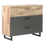 Kummut Forte Sirius Black SRBK211-C777, 3 sahtliga, metallist, modernne