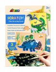 Kraapekaartide komplekt AVENIR Dinosaurus, 2 kaarti + 1 postkaart, loominguline kraapimiskunst