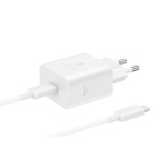 Valge Samsungi 45 W USB-C kaabel telefonilaadija