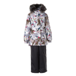 Huppa T&uuml;drukute talvekomplekt RENELY 2, GRAY PATTERN/ DARK GRAY, 98