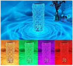 Rgb v&auml;rvide ja puldiga Crystal Led laualamp