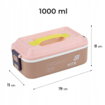 Lohe 1000 ml roosa toidukarp koos s&ouml;&ouml;giriistadega