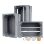 3x Hall puust kast, 30 x 20 x 15 cm, Vintage stiilis puidust kast, Shabby, Creative Deco