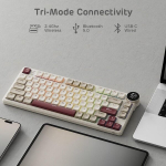 Mehaaniline klaviatuur Rk N80 75% Rgb Tri-mode pruunide l&uuml;lititega