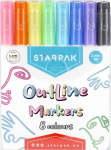 Metallist kontuurimarkerid Starpak, 8 v&auml;rvi