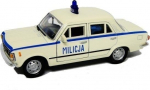 Mudel "fiat 125p Milicja" 1:39, Welly, Valge