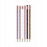 Kustutuskummiga pliiats Interdruk Rose Gold Hb, 6 kujundust, 1 tk.