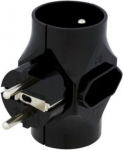 Elgotechi elektripistik 3 pistikupesa must R-201-2