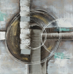 K&auml;sitsi maalitud pilt "555b" 80x80 cm, beež v&auml;rv