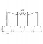 Emibig Ascot 4 rippvalgusti, E27, beež
