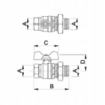 Kuulkraan 3/4" poolmutriga, t&auml;isvool, Pn30